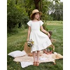 image:imageStelle Girls Summer Casual Smocked Dress 515 Years  Square NeckSmocked BackCotton LiningShort SleeveDouble LayerA LineTwirlVacation School Beach Holiday Skater DressWhite