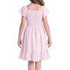 image:imageStelle Girls Summer Casual Smocked Dress 515 Years  Square NeckSmocked BackCotton LiningShort SleeveDouble LayerA LineTwirlVacation School Beach Holiday Skater DressLilac