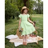 image:imageStelle Girls Summer Casual Smocked Dress 515 Years  Square NeckSmocked BackCotton LiningShort SleeveDouble LayerA LineTwirlVacation School Beach Holiday Skater DressPastel Green