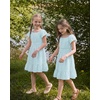 image:imageStelle Girls Summer Casual Smocked Dress 515 Years  Square NeckSmocked BackCotton LiningShort SleeveDouble LayerA LineTwirlVacation School Beach Holiday Skater DressLight Blue