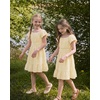 image:imageStelle Girls Summer Casual Smocked Dress 515 Years  Square NeckSmocked BackCotton LiningShort SleeveDouble LayerA LineTwirlVacation School Beach Holiday Skater DressButter