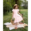 image:imageStelle Girls Summer Casual Smocked Dress 515 Years  Square NeckSmocked BackCotton LiningShort SleeveDouble LayerA LineTwirlVacation School Beach Holiday Skater DressLight Pink