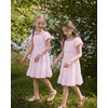 image:imageStelle Girls Summer Casual Smocked Dress 515 Years  Square NeckSmocked BackCotton LiningShort SleeveDouble LayerA LineTwirlVacation School Beach Holiday Skater DressLilac