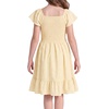 image:imageStelle Girls Summer Casual Smocked Dress 515 Years  Square NeckSmocked BackCotton LiningShort SleeveDouble LayerA LineTwirlVacation School Beach Holiday Skater DressButter