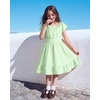 image:imageStelle Girls Summer Casual Smocked Dress 515 Years  Square NeckSmocked BackCotton LiningShort SleeveDouble LayerA LineTwirlVacation School Beach Holiday Skater DressPastel Green