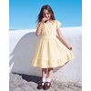 image:imageStelle Girls Summer Casual Smocked Dress 515 Years  Square NeckSmocked BackCotton LiningShort SleeveDouble LayerA LineTwirlVacation School Beach Holiday Skater DressButter