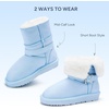 image:imageStelle Girls Winter Boots Faux Fur Lined FoldDown Collar  Faux Suede UpperNonSlip TPR OutsolePullOnLightweightCozy Snow Boots for ToddlerLittle Kid amp Big KidLight Blue