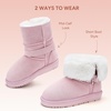 image:imageStelle Girls Winter Boots Faux Fur Lined FoldDown Collar  Faux Suede UpperNonSlip TPR OutsolePullOnLightweightCozy Snow Boots for ToddlerLittle Kid amp Big KidPink