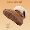 image:imageStelle Girls Winter Boots Faux Fur Lined FoldDown Collar  Faux Suede UpperNonSlip TPR OutsolePullOnLightweightCozy Snow Boots for ToddlerLittle Kid amp Big KidChestnut