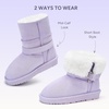 image:imageStelle Girls Winter Boots Faux Fur Lined FoldDown Collar  Faux Suede UpperNonSlip TPR OutsolePullOnLightweightCozy Snow Boots for ToddlerLittle Kid amp Big KidLavender