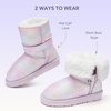 image:imageStelle Girls Winter Boots Faux Fur Lined FoldDown Collar  Faux Suede UpperNonSlip TPR OutsolePullOnLightweightCozy Snow Boots for ToddlerLittle Kid amp Big KidDream Frost
