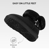 image:imageStelle Girls Winter Boots Faux Fur Lined FoldDown Collar  Faux Suede UpperNonSlip TPR OutsolePullOnLightweightCozy Snow Boots for ToddlerLittle Kid amp Big KidBlack