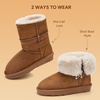 image:imageStelle Girls Winter Boots Faux Fur Lined FoldDown Collar  Faux Suede UpperNonSlip TPR OutsolePullOnLightweightCozy Snow Boots for ToddlerLittle Kid amp Big KidChestnut