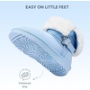 image:imageStelle Girls Winter Boots Faux Fur Lined FoldDown Collar  Faux Suede UpperNonSlip TPR OutsolePullOnLightweightCozy Snow Boots for ToddlerLittle Kid amp Big KidLight Blue