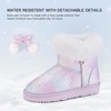 image:imageStelle Girls Winter Boots Fuzzy Snow Boots for Kids  Faux Fur Lined Cozy amp Lightweight Faux Suede Upper Easy PullOn NonSlip TPR Outsole Warm Winter BootsDream Frost
