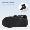 image:imageStelle Girls Winter Boots Fuzzy Snow Boots for Kids  Faux Fur Lined Cozy amp Lightweight Faux Suede Upper Easy PullOn NonSlip TPR Outsole Warm Winter BootsWarm Black