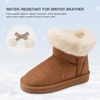 image:imageStelle Girls Winter Boots Fuzzy Snow Boots for Kids  Faux Fur Lined Cozy amp Lightweight Faux Suede Upper Easy PullOn NonSlip TPR Outsole Warm Winter BootsWarm Chestnut