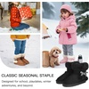 image:imageStelle Girls Winter Boots Fuzzy Snow Boots for Kids  Faux Fur Lined Cozy amp Lightweight Faux Suede Upper Easy PullOn NonSlip TPR Outsole Warm Winter BootsWarm Black