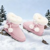 image:imageStelle Girls Winter Boots Fuzzy Snow Boots for Kids  Faux Fur Lined Cozy amp Lightweight Faux Suede Upper Easy PullOn NonSlip TPR Outsole Warm Winter BootsWarm Pink