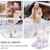 image:imageStelle Girls Winter Boots Fuzzy Snow Boots for Kids  Faux Fur Lined Cozy amp Lightweight Faux Suede Upper Easy PullOn NonSlip TPR Outsole Warm Winter BootsDream Frost