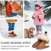 image:imageStelle Girls Winter Boots Fuzzy Snow Boots for Kids  Faux Fur Lined Cozy amp Lightweight Faux Suede Upper Easy PullOn NonSlip TPR Outsole Warm Winter BootsWarm Chestnut