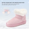 image:imageStelle Girls Winter Boots Fuzzy Snow Boots for Kids  Faux Fur Lined Cozy amp Lightweight Faux Suede Upper Easy PullOn NonSlip TPR Outsole Warm Winter BootsWarm Pink