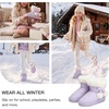 image:imageStelle Girls Winter Boots Fuzzy Snow Boots for Kids  Faux Fur Lined Cozy amp Lightweight Faux Suede Upper Easy PullOn NonSlip TPR Outsole Warm Winter BootsLavender