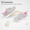 image:imageStelle Kids Sneakers Girls Tennis Shoes NonSlip Lightweight Breathable Athletic Sports Running ShoesLight Grey12ML