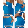 image:imageStelle Leggings for Women with Pockets Workout Mid Waisted Yoga Pants  Flattering midwaisted fit Buttery soft Fourway stretch Breathable 2 Side pockets Fitness Workout Active performanceElectric Blue