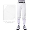 image:imageStelle Softball Pants for Girls Youth with Pockets for Kids Fastpitch  Tee ball Belt Loops Abrasionresistant Double Knee Performance Practice Game Day Elastic Leg OpeningsWhite