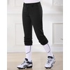 image:imageStelle Softball Pants for Girls Youth with Pockets for Kids Fastpitch  Tee ball Belt Loops Abrasionresistant Double Knee Performance Practice Game Day Elastic Leg OpeningsBlack