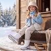 image:imageStelle Toddler Snow Boots Girls Lightweight Warm Winter Shoes  Boys Outdoor Sport Cold Weather Water Repellent Soft Faux Fur Lined Non Slip Mid Calf Hook and Loop Little amp Big KidsWhite