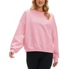 image:imageStelle Womens 100 Cotton Oversized Sweatshirt Crewneck Pullover  Pure Cotton Relaxed fit HipLength Brushed comfy Layering essential Lounge Travel Streetwear VersatileLight Pink