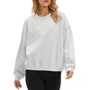 image:imageStelle Womens 100 Cotton Oversized Sweatshirt Crewneck Pullover  Pure Cotton Relaxed fit HipLength Brushed comfy Layering essential Lounge Travel Streetwear VersatileLight Heather Grey
