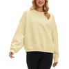 image:imageStelle Womens 100 Cotton Oversized Sweatshirt Crewneck Pullover  Pure Cotton Relaxed fit HipLength Brushed comfy Layering essential Lounge Travel Streetwear VersatileVanilla