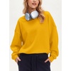 image:imageStelle Womens 100 Cotton Oversized Sweatshirt Crewneck Pullover  Pure Cotton Relaxed fit HipLength Brushed comfy Layering essential Lounge Travel Streetwear VersatileYolk