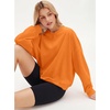 image:imageStelle Womens 100 Cotton Oversized Sweatshirt Crewneck Pullover  Pure Cotton Relaxed fit HipLength Brushed comfy Layering essential Lounge Travel Streetwear VersatileOrange