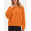 image:imageStelle Womens 100 Cotton Oversized Sweatshirt Crewneck Pullover  Pure Cotton Relaxed fit HipLength Brushed comfy Layering essential Lounge Travel Streetwear VersatileOrange