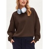image:imageStelle Womens 100 Cotton Oversized Sweatshirt Crewneck Pullover  Pure Cotton Relaxed fit HipLength Brushed comfy Layering essential Lounge Travel Streetwear VersatileCoffee