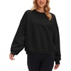 image:imageStelle Womens 100 Cotton Oversized Sweatshirt Crewneck Pullover  Pure Cotton Relaxed fit HipLength Brushed comfy Layering essential Lounge Travel Streetwear VersatileBlack
