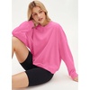 image:imageStelle Womens 100 Cotton Oversized Sweatshirt Crewneck Pullover  Pure Cotton Relaxed fit HipLength Brushed comfy Layering essential Lounge Travel Streetwear VersatileTaffy Pink