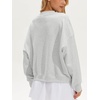 image:imageStelle Womens 100 Cotton Oversized Sweatshirt Crewneck Pullover  Pure Cotton Relaxed fit HipLength Brushed comfy Layering essential Lounge Travel Streetwear VersatileLight Heather Grey