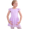 image:imageStelle Ballet Leotards for Girls Dance Leotard with Skirt Kids Dance Dress  Ballet Dress for Toddler Girls Ruffle Sleeve Chiffon Skirt Dance Costume for Performances Birthday Party Daily Wear2lavender