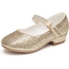 image:imageStelle Girls Mary Jane Dress Shoes Low Heel Glitter Patent Bow Kids Party Wedding Flower Girl School ShoesToddlerLittleBig KidGlitter Mary Janegold