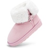 image:imageStelle Girls Winter Boots Faux Fur Lined FoldDown Collar  Faux Suede UpperNonSlip TPR OutsolePullOnLightweightCozy Snow Boots for ToddlerLittle Kid amp Big KidPink