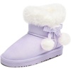 image:imageStelle Girls Winter Boots Fuzzy Snow Boots for Kids  Faux Fur Lined Cozy amp Lightweight Faux Suede Upper Easy PullOn NonSlip TPR Outsole Warm Winter BootsLavender