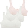 image:imageStelle Seamless Training Bras for Girls Teen Sport Bras 615Y  MultiPacks Cotton Double Layer Bralette Scoop Neck NoShow Sorf Comfort Padding Girl Bras for School Active2 Whitewhisper Pink