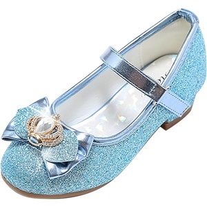 image:imageStelle Girls Dress Shoes Glitter Princess Low Heels for Party Wedding Prom  Shiny glitter finish Bowknot charms 1 inch Low Heel Cushioned comfort Dressup Special occasions Comfortable fitT13elsa Blue Glitter