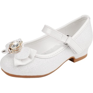 image:imageStelle Girls Dress Shoes Glitter Princess Low Heels for Party Wedding Prom  Shiny glitter finish Bowknot charms 1 inch Low Heel Cushioned comfort Dressup Special occasions Comfortable fitT13white Glitter