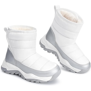 image:imageStelle Toddler Snow Boots Girls Lightweight Warm Winter Shoes  Boys Outdoor Sport Cold Weather Water Repellent Soft Faux Fur Lined Non Slip Mid Calf Hook and Loop Little amp Big KidsWhite